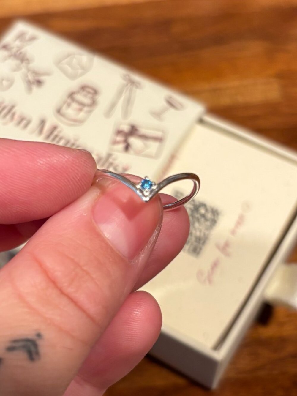 Chevron Birthstone Ring